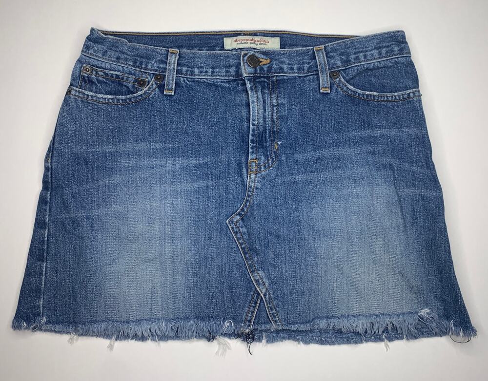 vintage Y2K Abercrombie & Fitch mini jean skirt blue denim size 2 mallcore